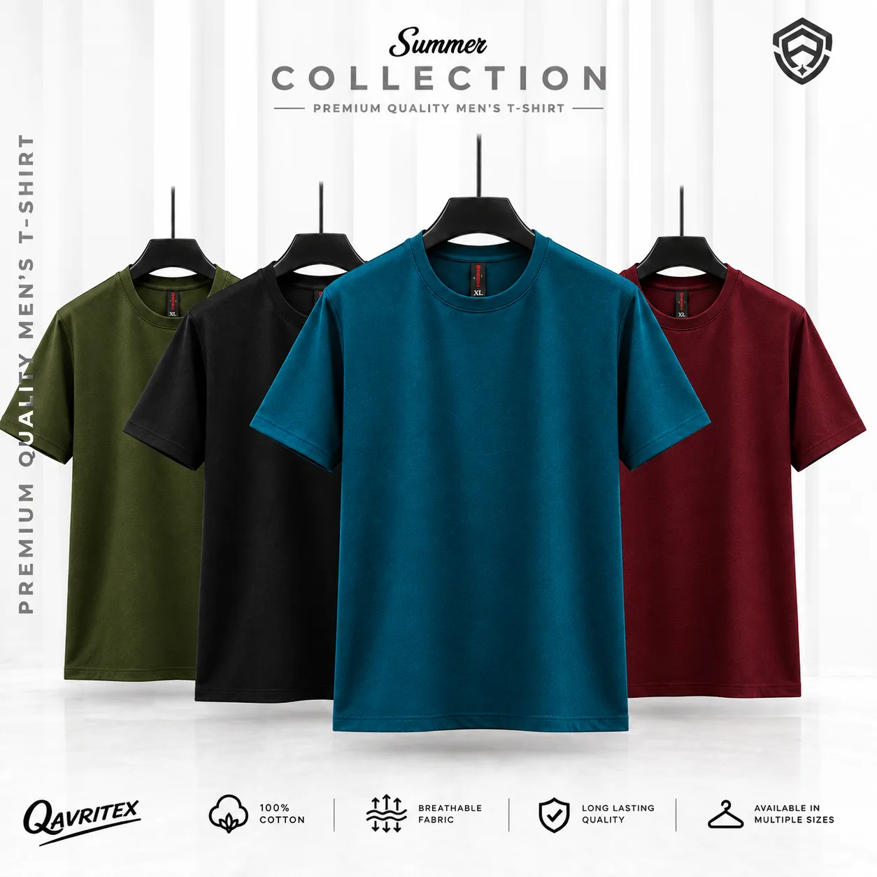 Premium Basic T-Shirt - Olive, Black, Petrol Blue Color & Maroon Color