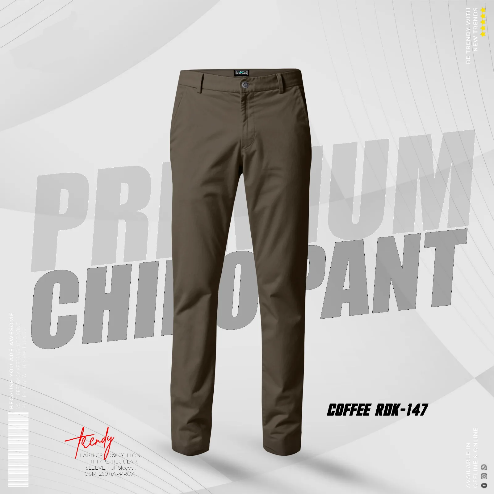 Stylish Chino Pant - Coffee COlor