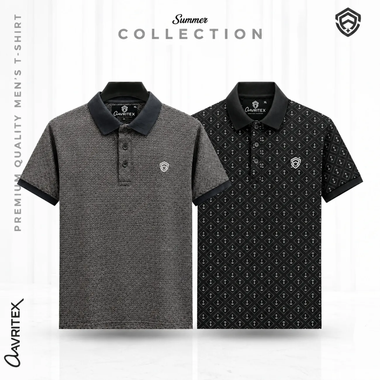 Export Quality Premium Printed Polo Shirt 2 Pcs Combo