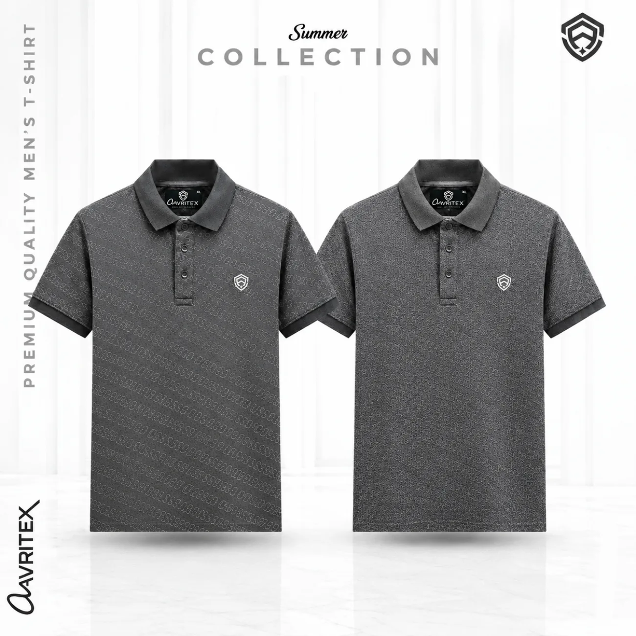 Export Quality Premium Printed Polo Shirt 2 Pcs Combo