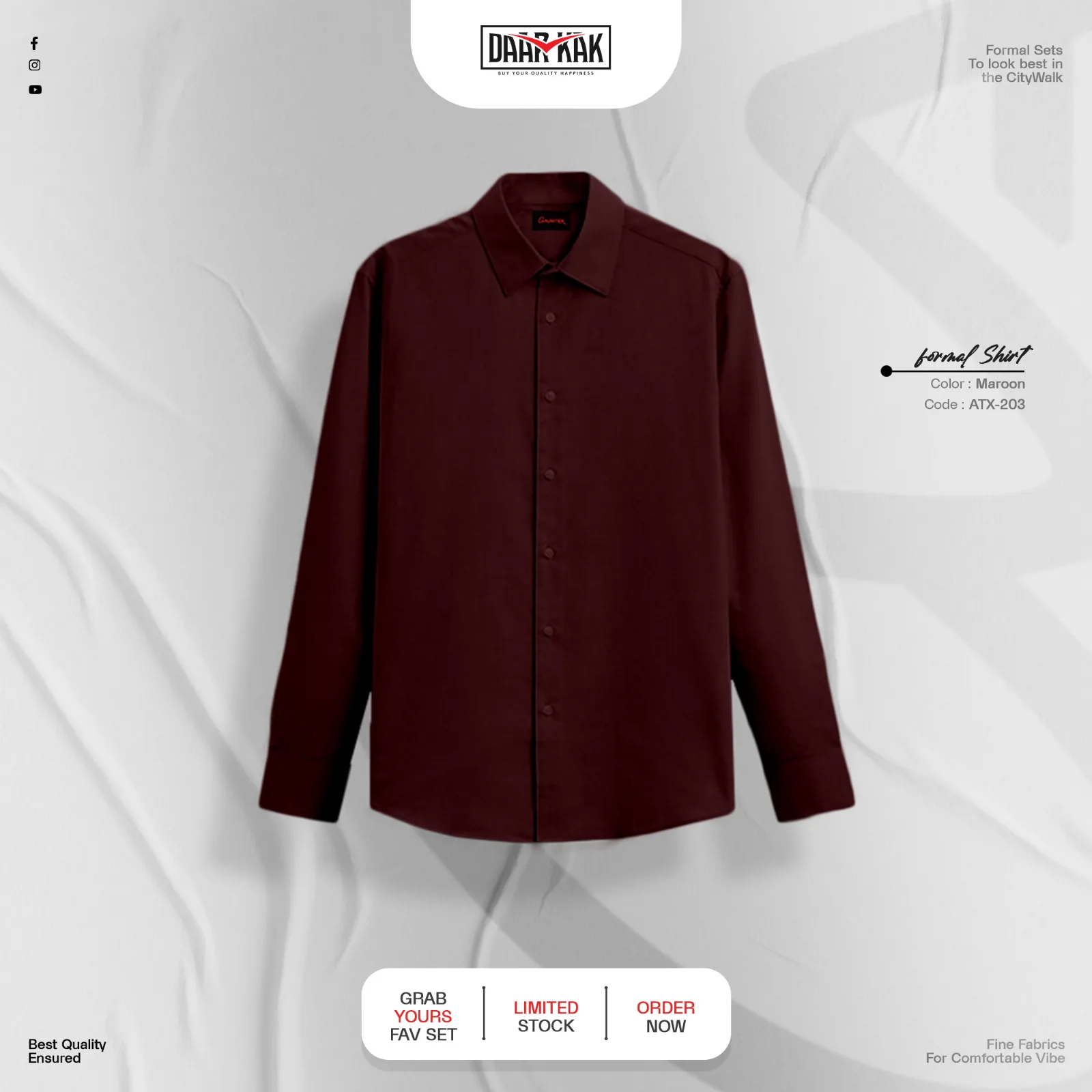 Formal Shirt Maroon Color