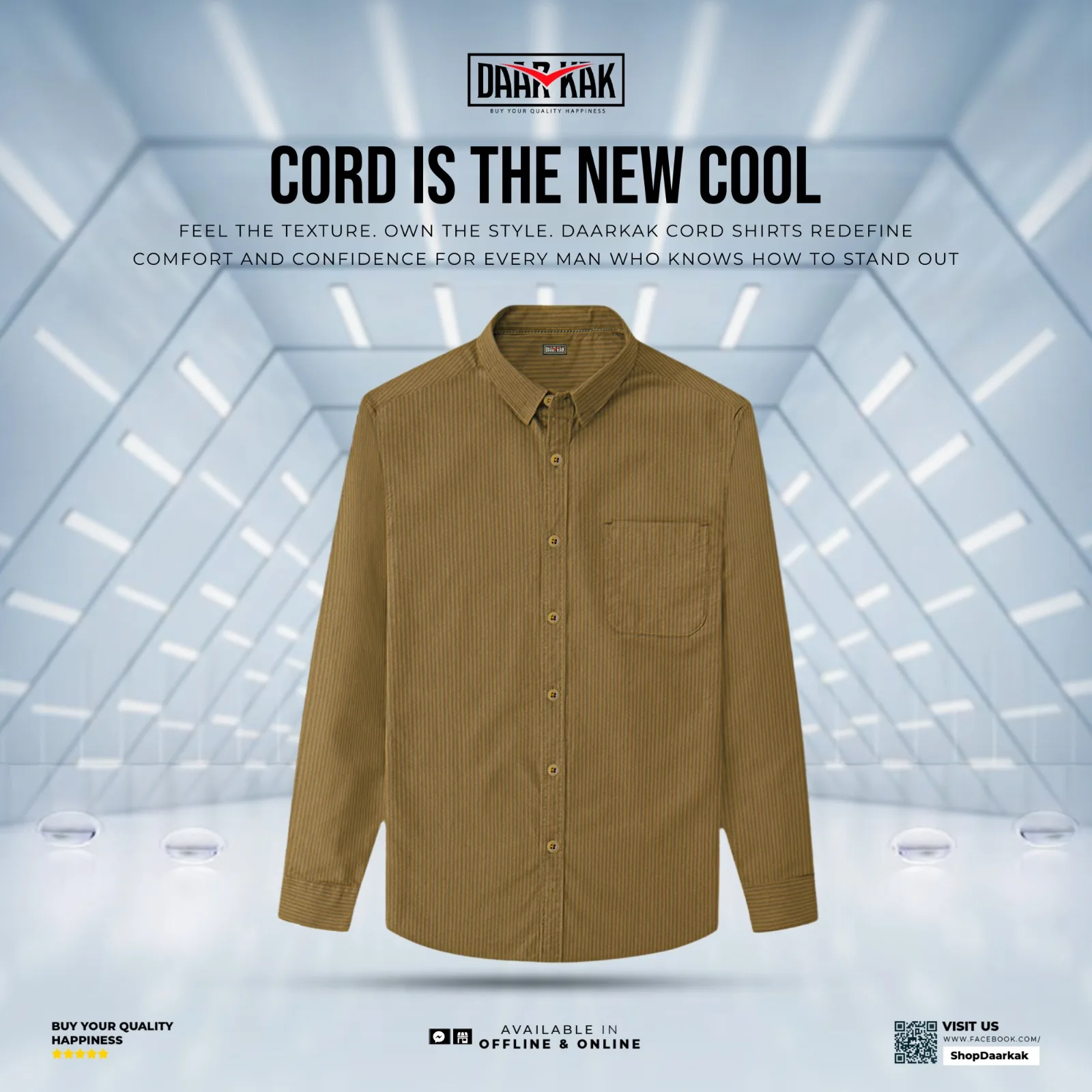 Winter Special  Cord Shirt Golden Color
