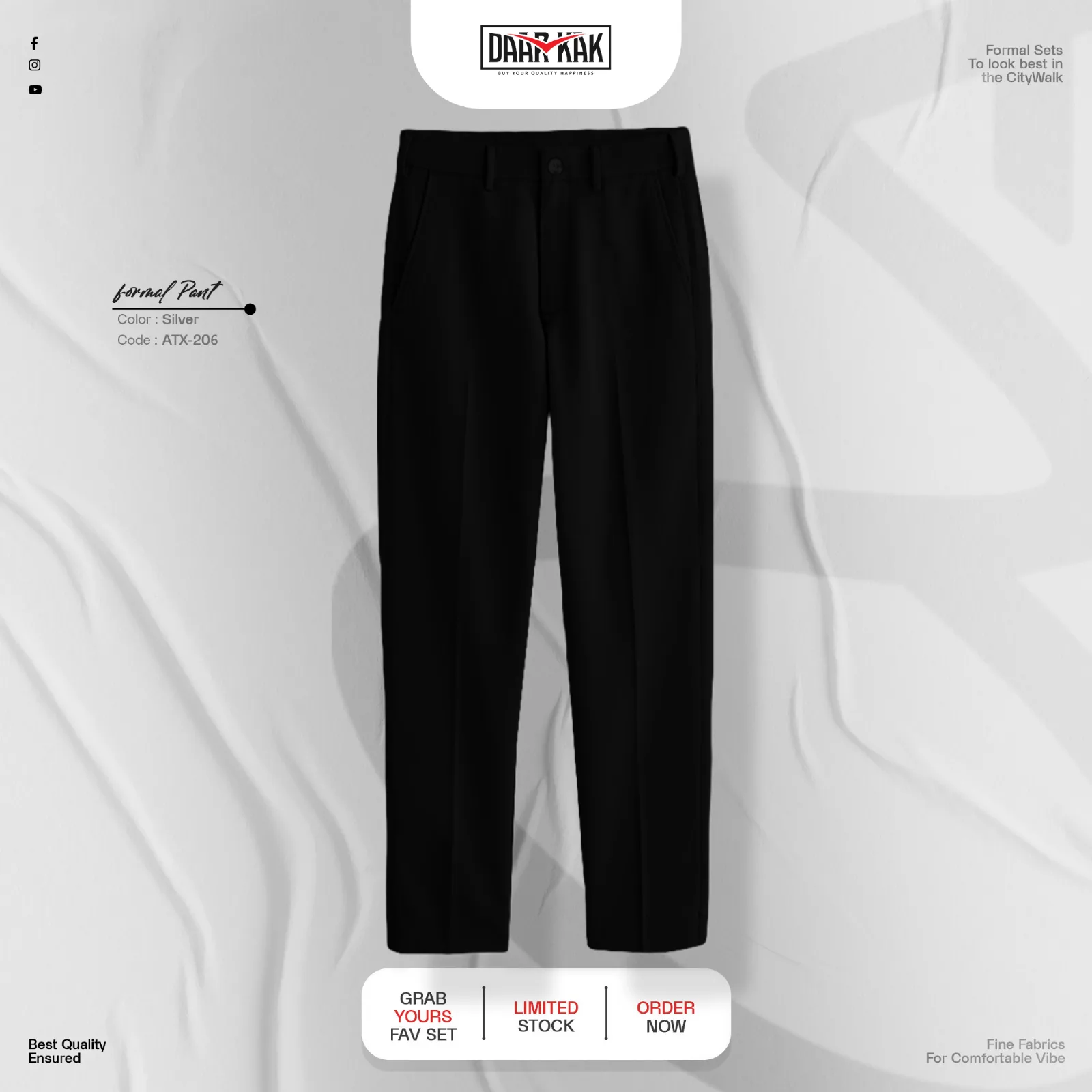Formal Pant Black Color