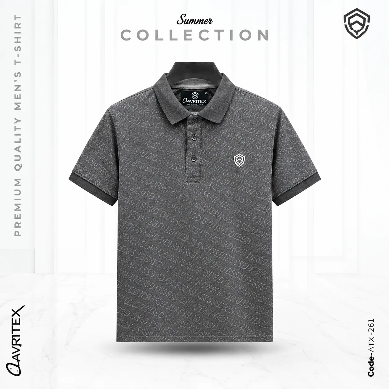 Export Quality Premium Printed Polo Shirt - Typografy Style