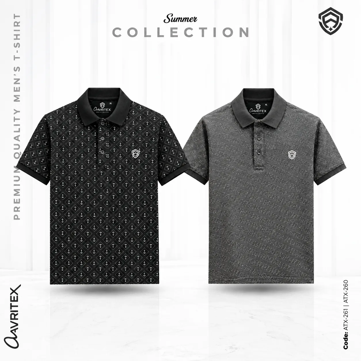 Export Quality Premium Printed Polo Shirt 2 Pcs Combo
