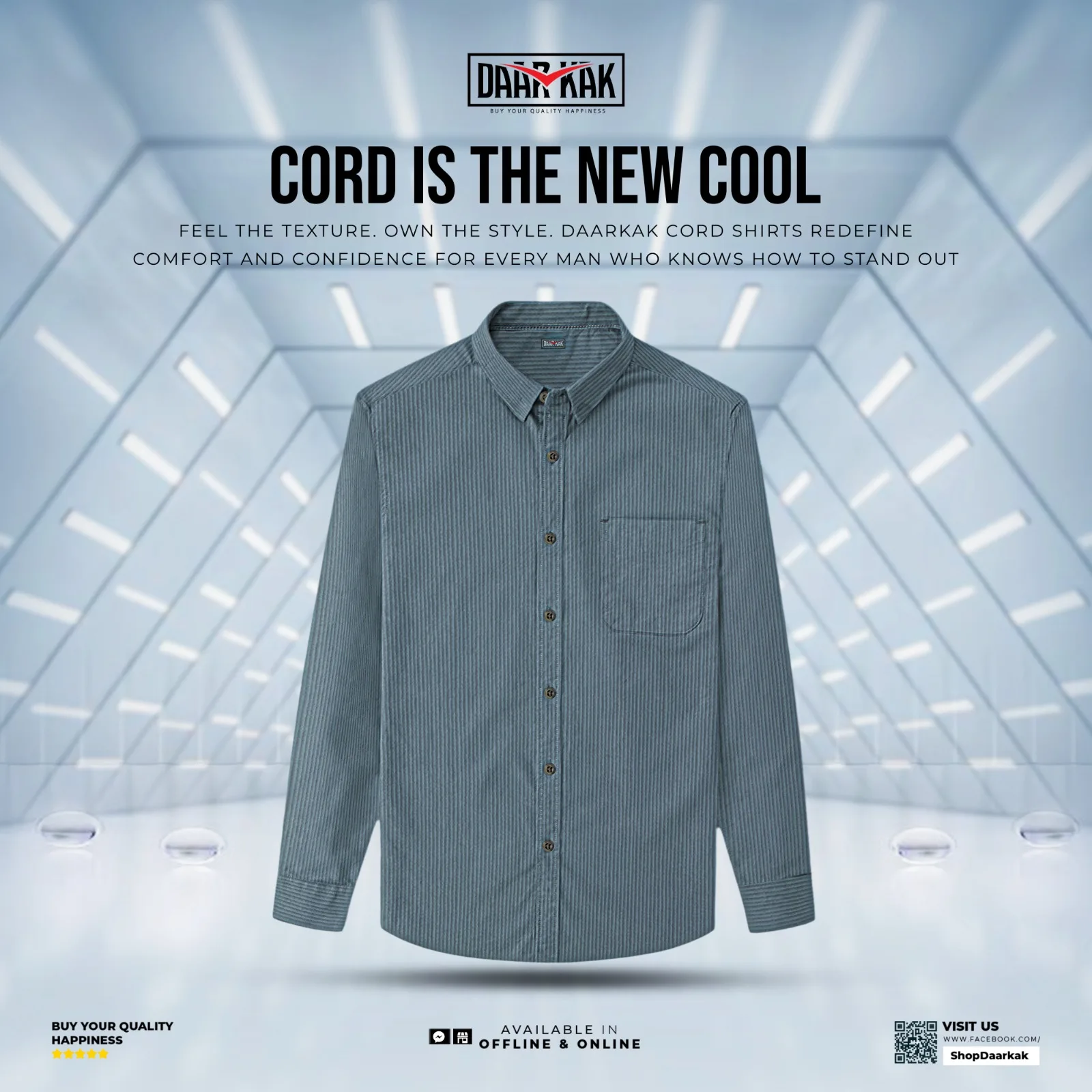 Winter Special  Cord Shirt Ash Color