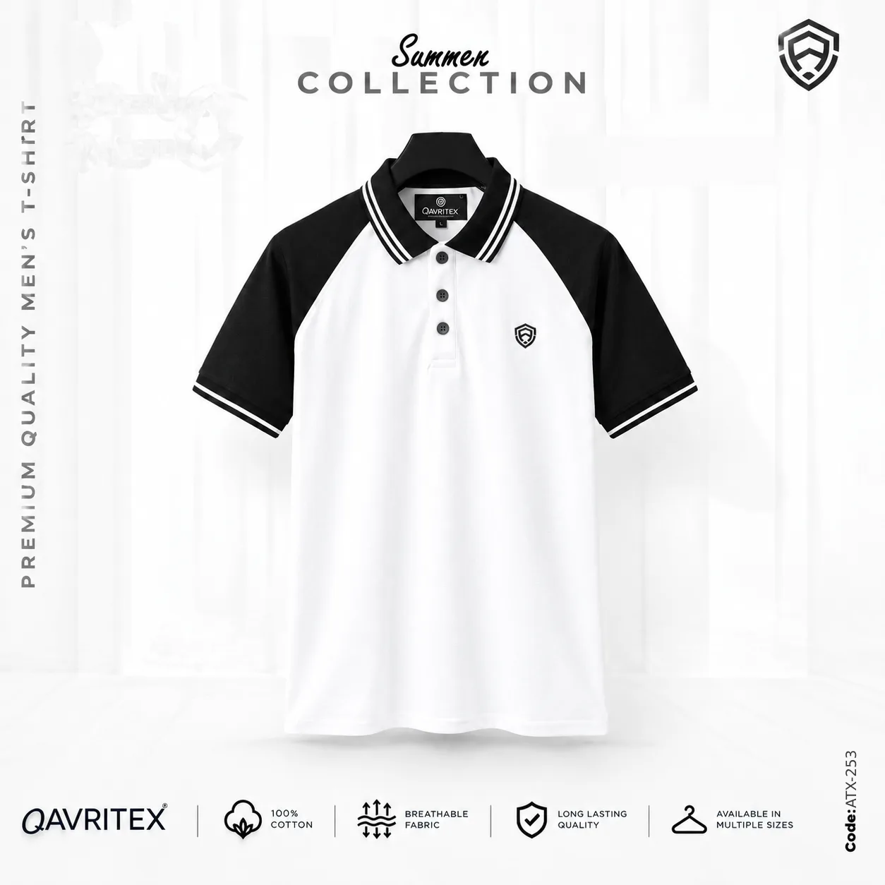 Premium Raglan Polo Shirt - White Color