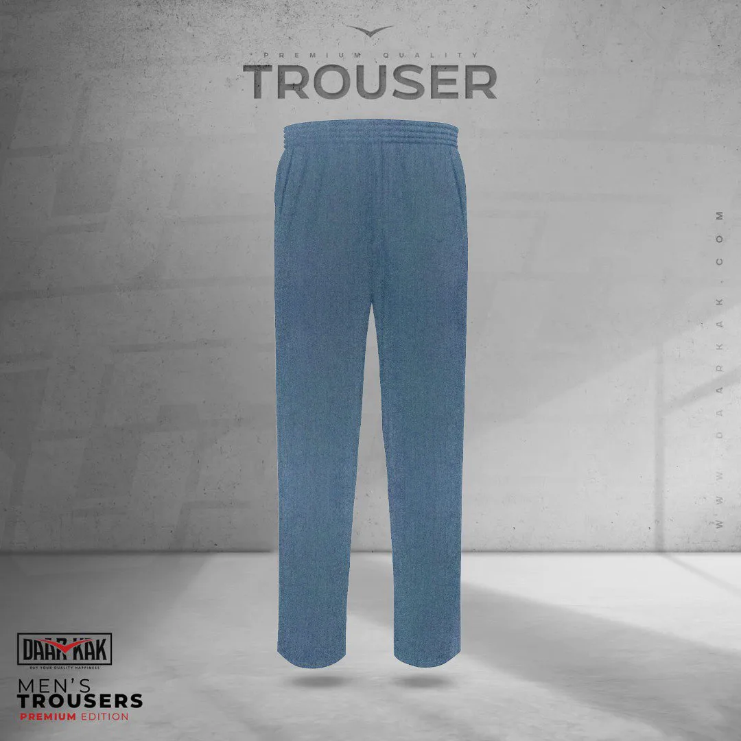 Premium Cotton Trouser Denim Blue Color - Only 3XL