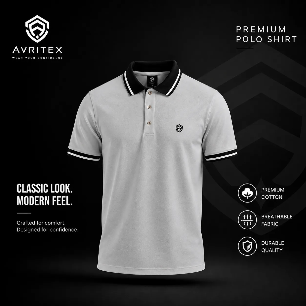 Premium Basic Polo Shirt Ash Color