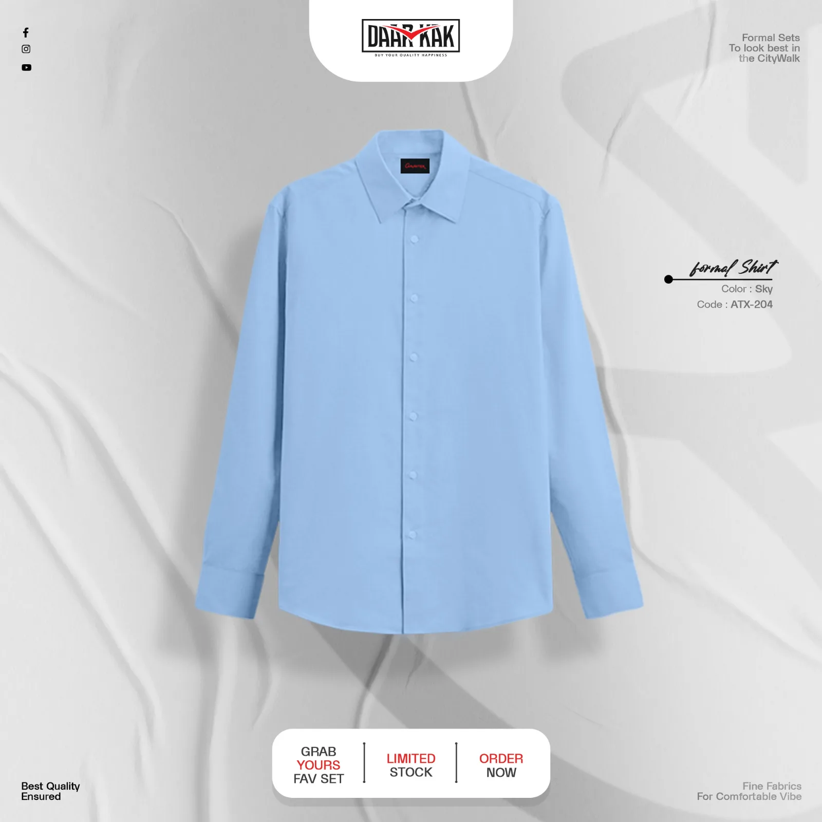 Formal Shirt Sky Blue Color