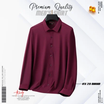 Premium Microstitch Shirt Maroon Color