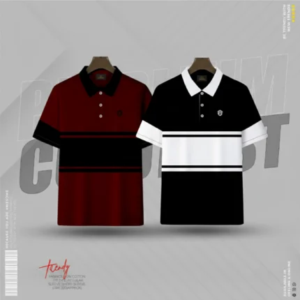 Premium Quality Contrast Polo Shirt Combo