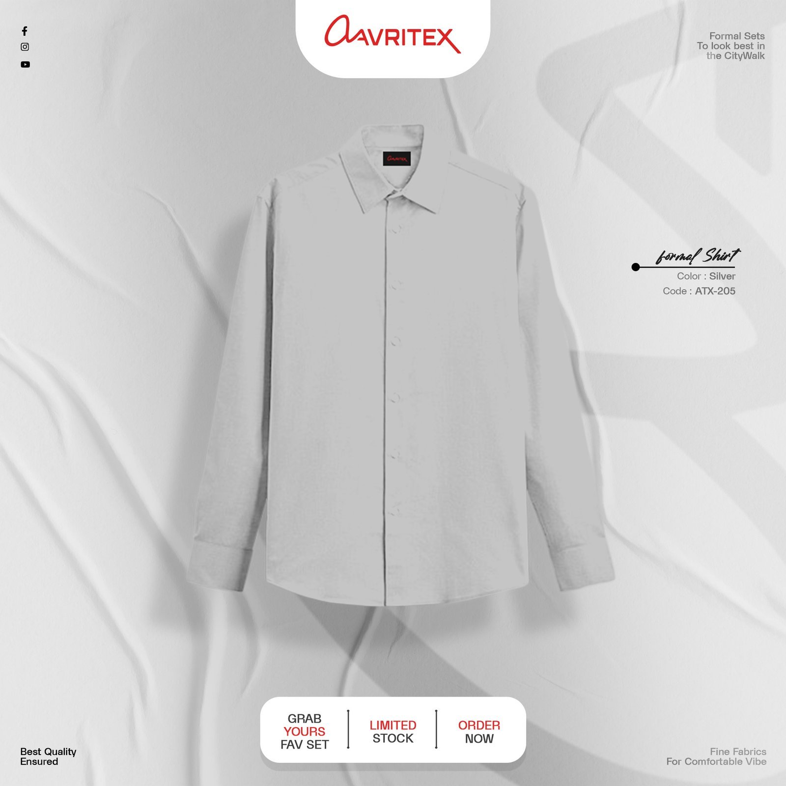 Silver-Shirt.jpg Formal Shirt Silver Color - Image 1