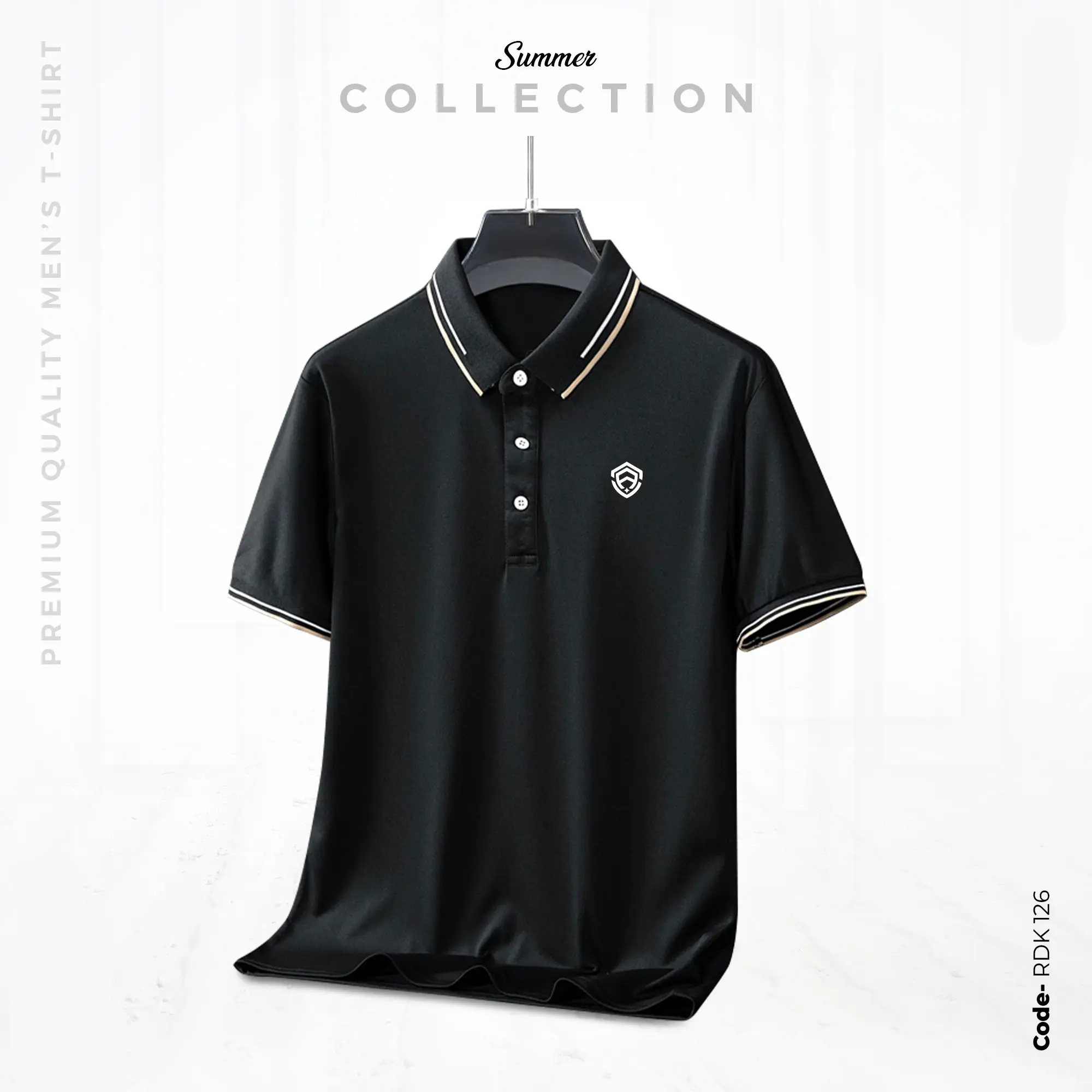 RDK-126 Premium Ultra Polo Shirt - Black Color - Image 1