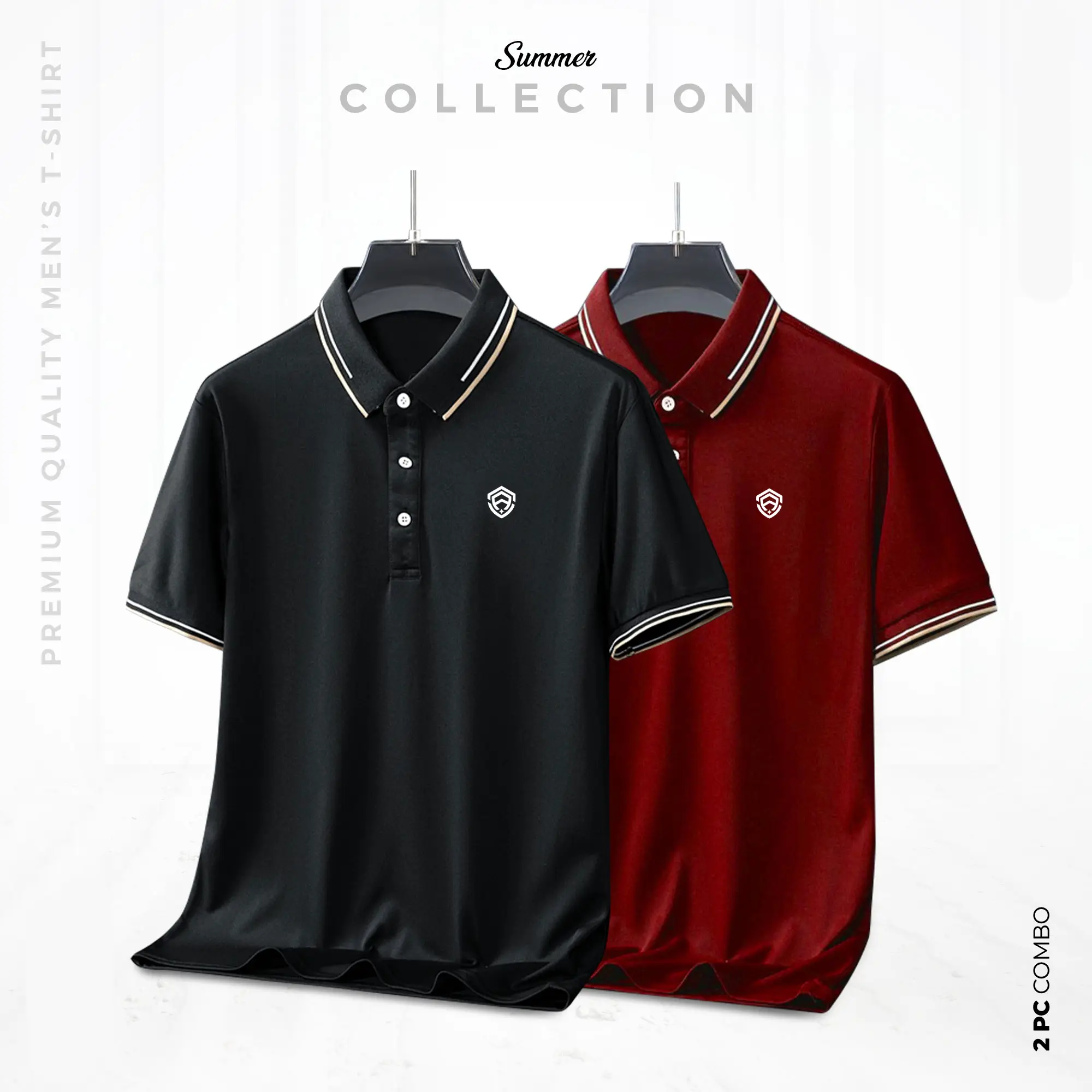 RDK-126RDK-129-1.webp Premium Ultra Polo Shirt – Maroon & Black Color - Image 1