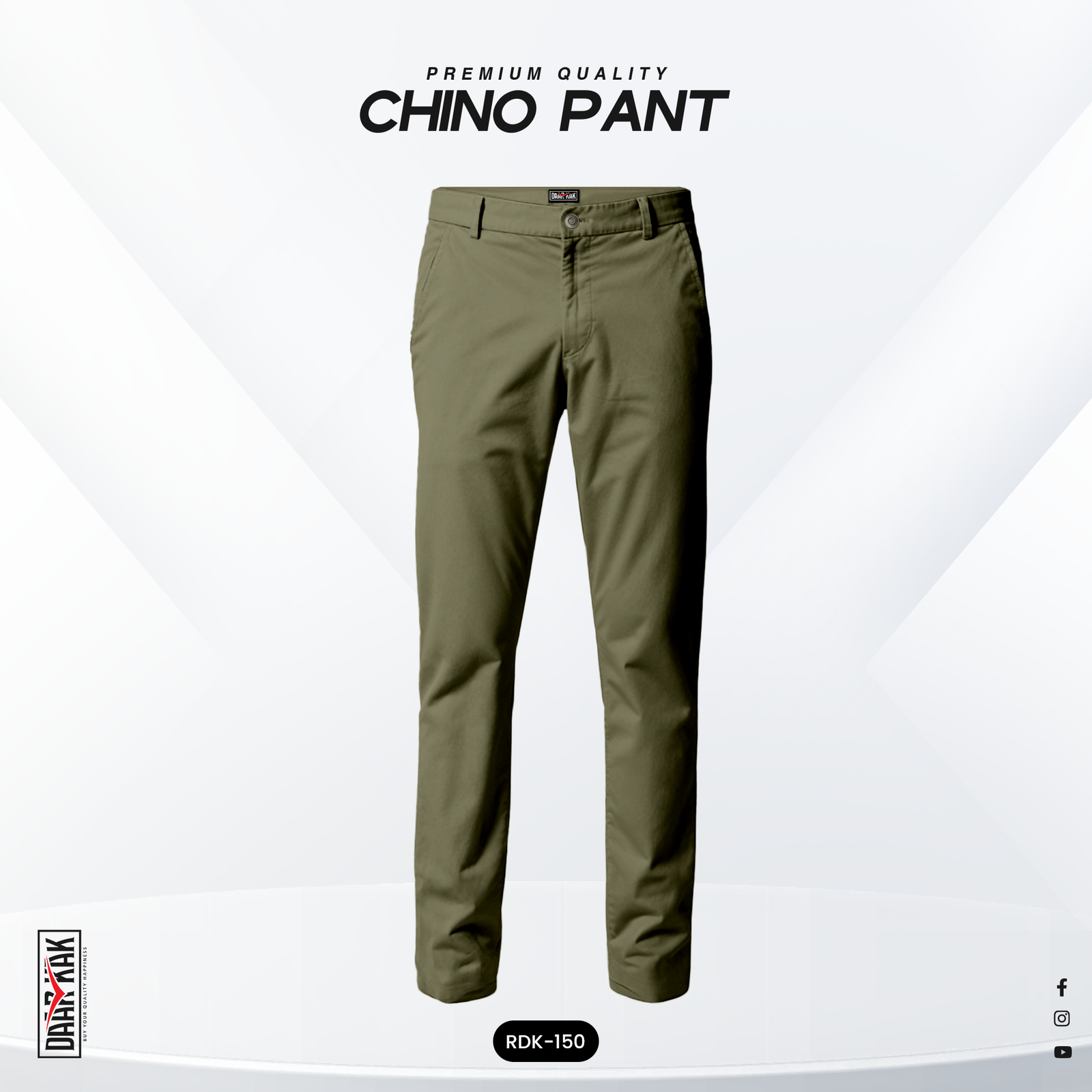 RDK150.png Daarkak Stylish Chino Pant - Olive Color - Image 1
