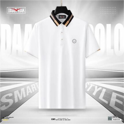 Premium Jacquard Polo Shirt - Whitee Color