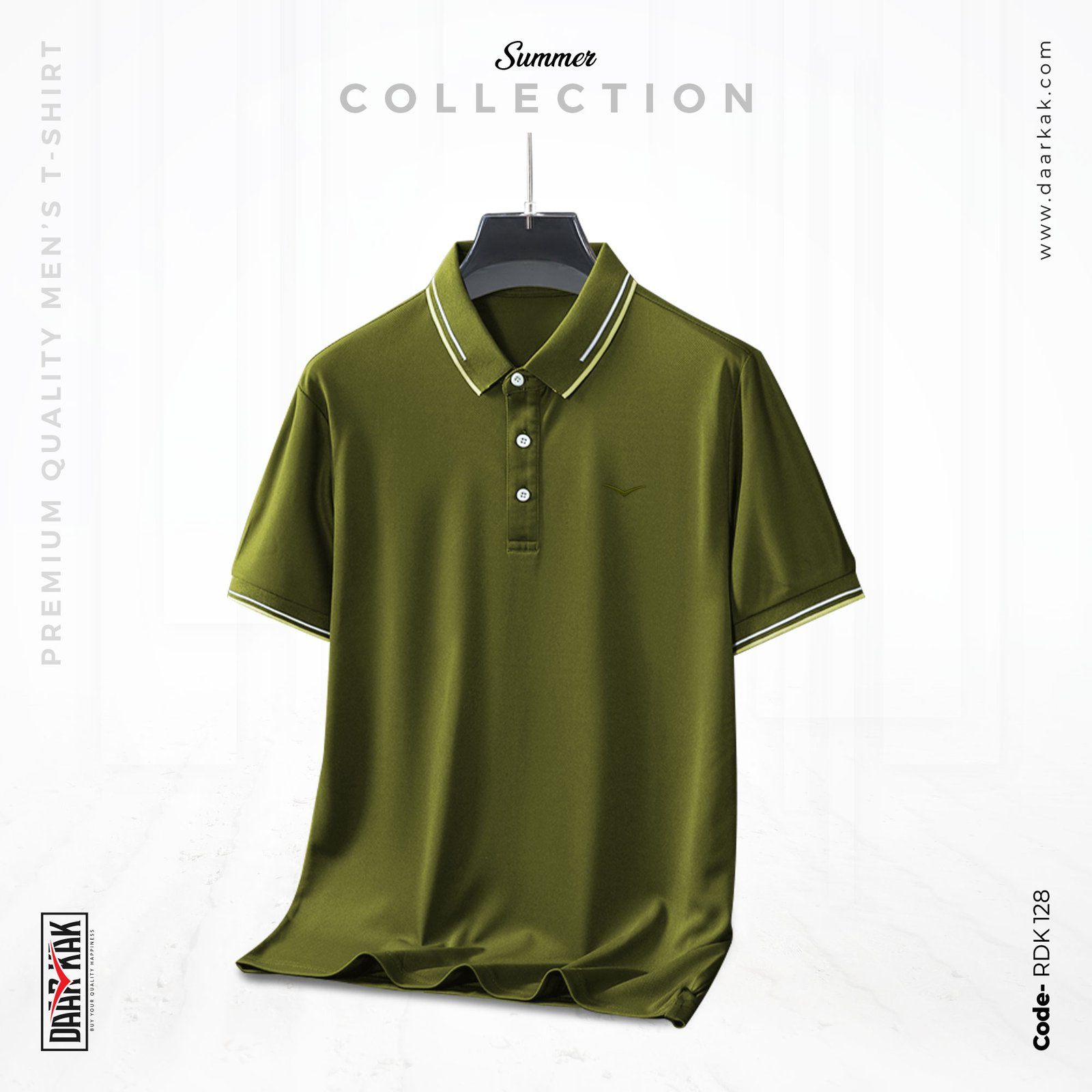 RDK-128 Premium Ultra Polo Shirt - Olive Color - Image 1