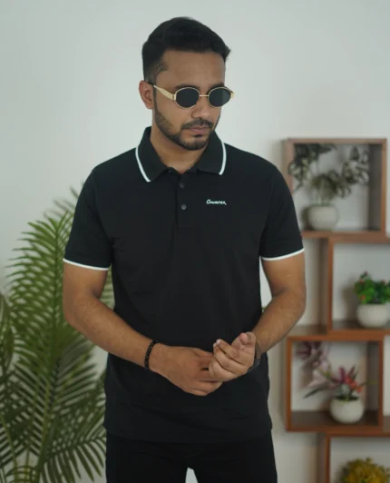 Premium Imported China Fabrics Polo Shirt - Black